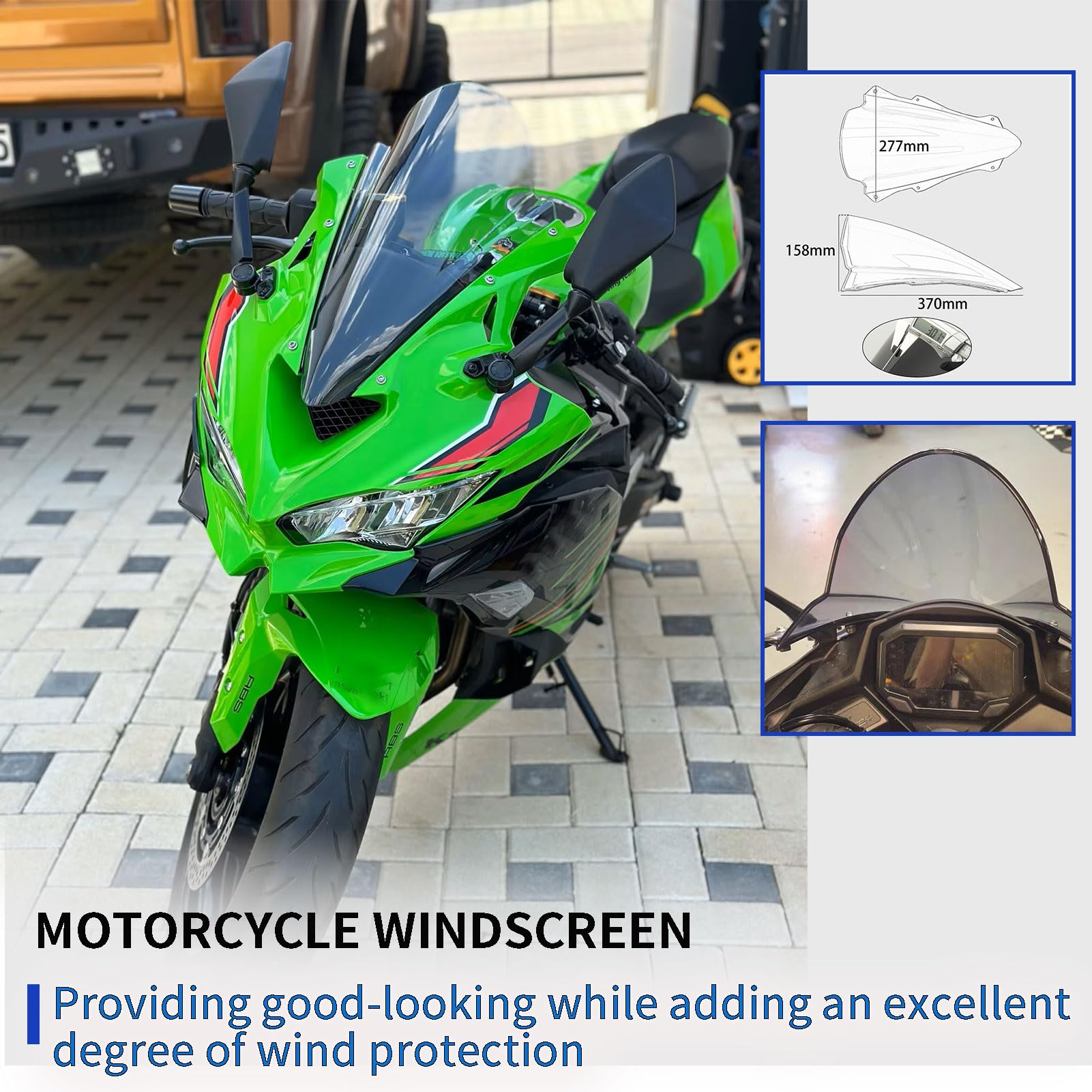 Amazon | WOOGA オートバイ用 風防 ウインドシールド スクリーン